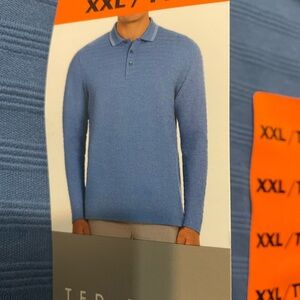 Ted Baker Long Sleeve Polo Blue Men’s Extra Extra Large